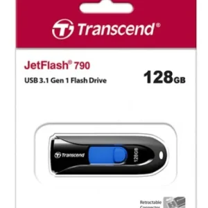 Transcend 128GB JetFlash 790 USB 3.1 Gen 1 Pen Drive Black