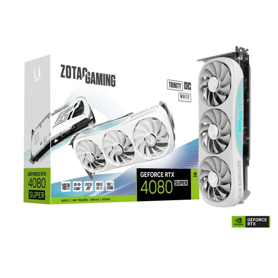 ZOTAC GAMING GeForce RTX 4080 SUPER Trinity OC White Edition 16GB GDDR6X Graphics Card