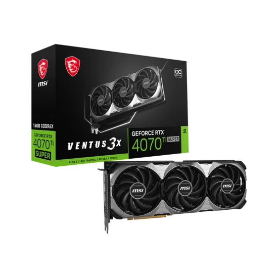 MSI GeForce RTX 4070 TI SUPER VENTUS 3X 16GG OC GDDR6X Graphics Card
