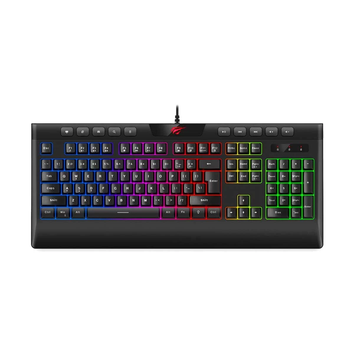 Havit KB487L USB Multi-Function Backlit Black Gaming Keyboard with Bangla