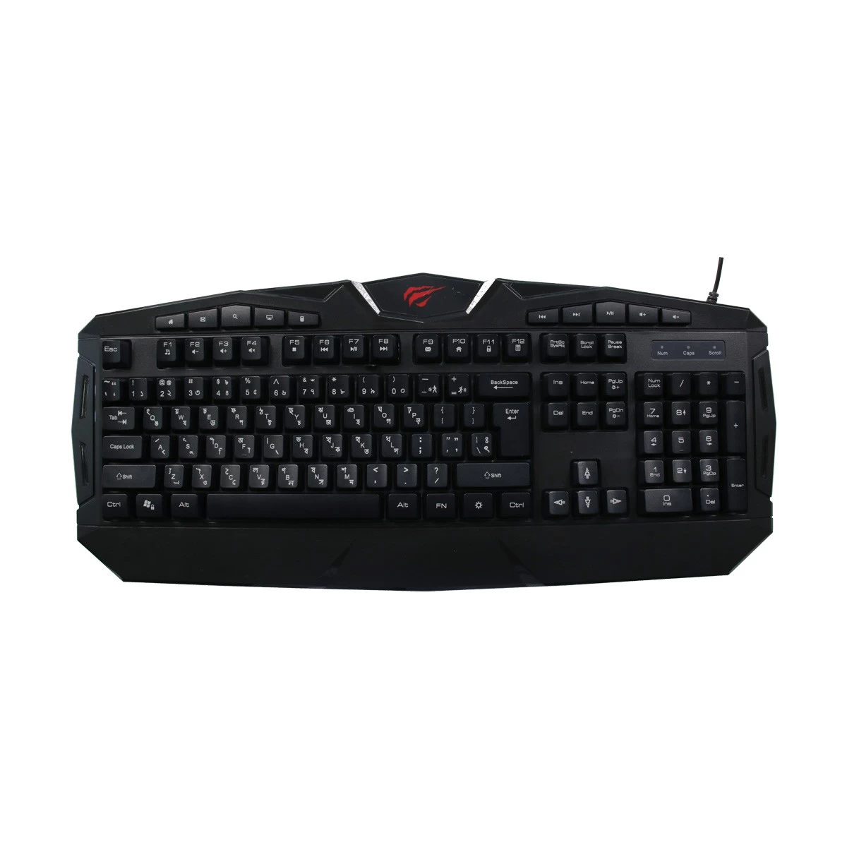 Havit KB505L Black USB Multi-Function Backlit Gaming Keyboard with Bangla