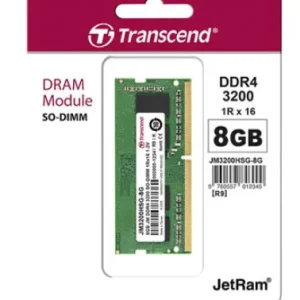 Transcend 8GB JM DDR4 3200Mhz SO-DIMM 1Rx16 1Gx8 CL22 1.2V Laptop RAM