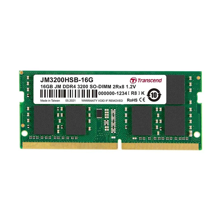 Transcend 16GB JM DDR4 3200Mhz SO-DIMM 1Rx8 2Gx8 CL 22 1.2V Laptop RAM