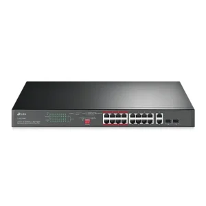 TP-Link TL-SL1218MP 16-Port + 2-Port Gigabit Rackmount Switch with 16-Port PoE+