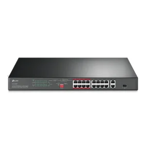 TP-Link TL-SL1218P 16-Port + 2-Port Gigabit Rackmount Switch with 16-Port PoE+