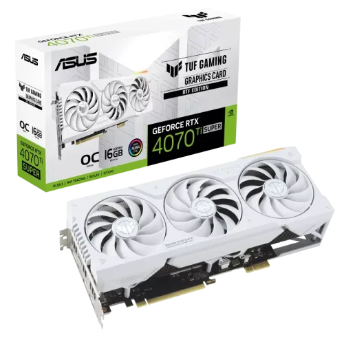 ASUS TUF Gaming GeForce RTX 4070 Ti SUPER BTF White OC Edition 16GB GDDR6X Graphics Card