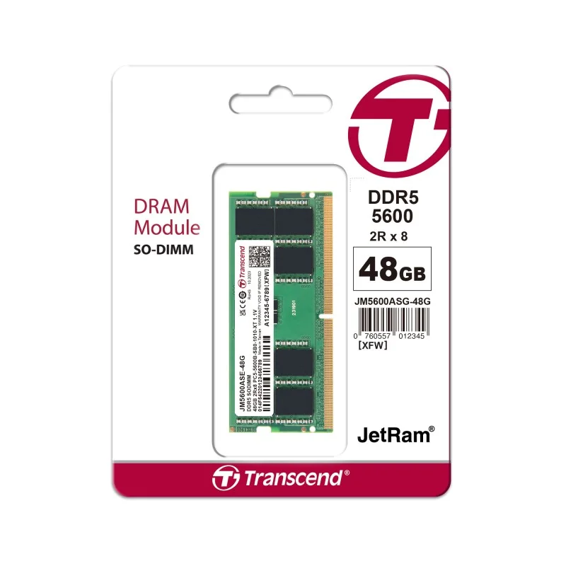 Transcend 48GB JM DDR5 5600Mhz SO-DIMM Laptop RAM