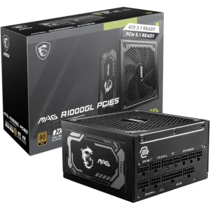 MSI MAG A1000GL PCIE5.1 1000W 80 Plus Gold Modular Power Supply (PSU)