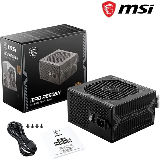 MSI MAG A550BN 550W 80+ Bronze Power Supply Unit (PSU)