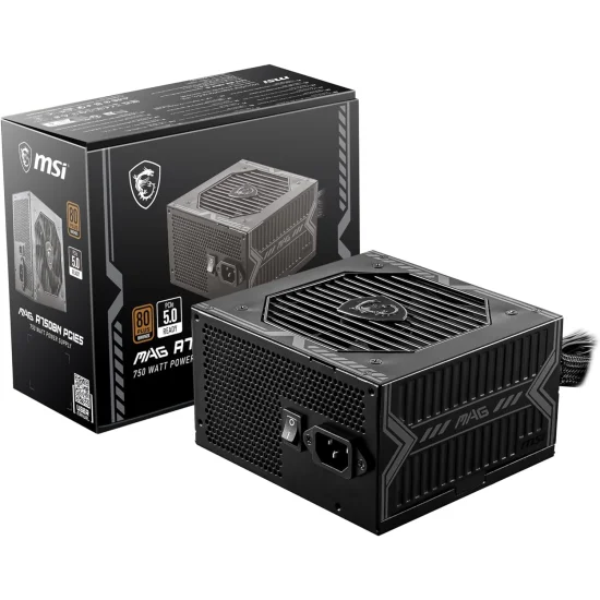 MSI MAG A750BN PCIE5 750W 80 PLUS Bronze Non-Modular Power Supply (PSU)