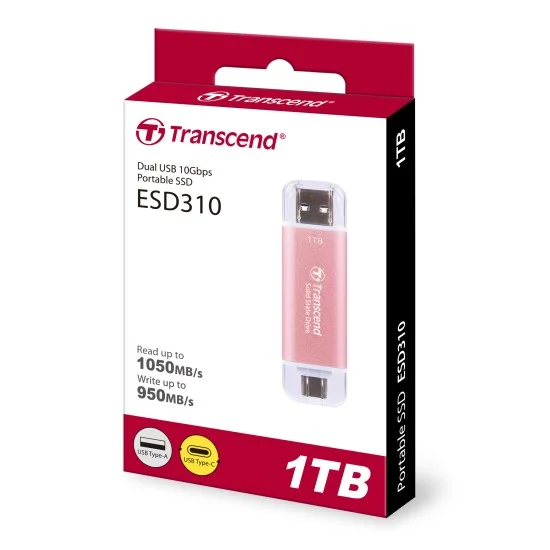 Transcend 1TB ESD310P Type C Portable SSD Pink