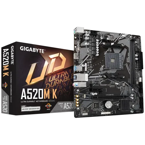 GIGABYTE A520M K AM4 Micro ATX Motherboard