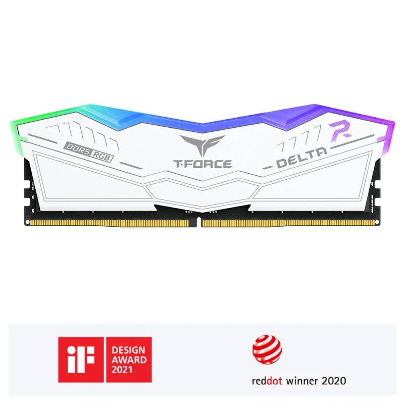 TEAM T-FORCE DELTA RGB WHITE 16GB DDR5 7000MHz CL34 Desktop Ram