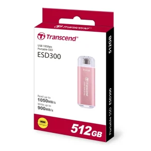 Transcend 512GB ESD300P Type C Portable SSD PINK