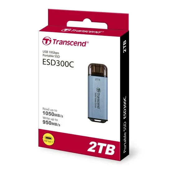 Transcend 2TB ESD300C Type C Portable SSD SKY BLUE