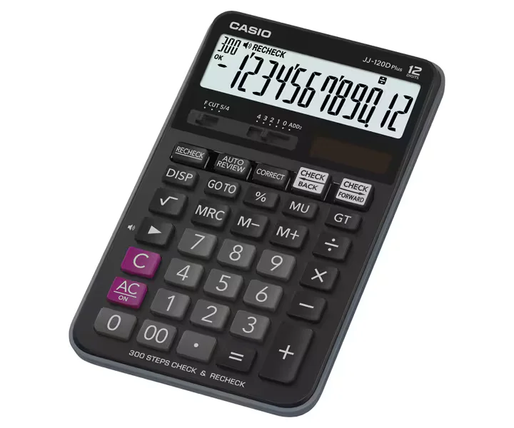 Casio JJ-120D Plus Check & Recheck Basic Calculator – Precision with Error Detection