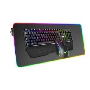 HAVIT KB511L RGB Mechanical Keyboard, Mouse & Mouse Pad Combo