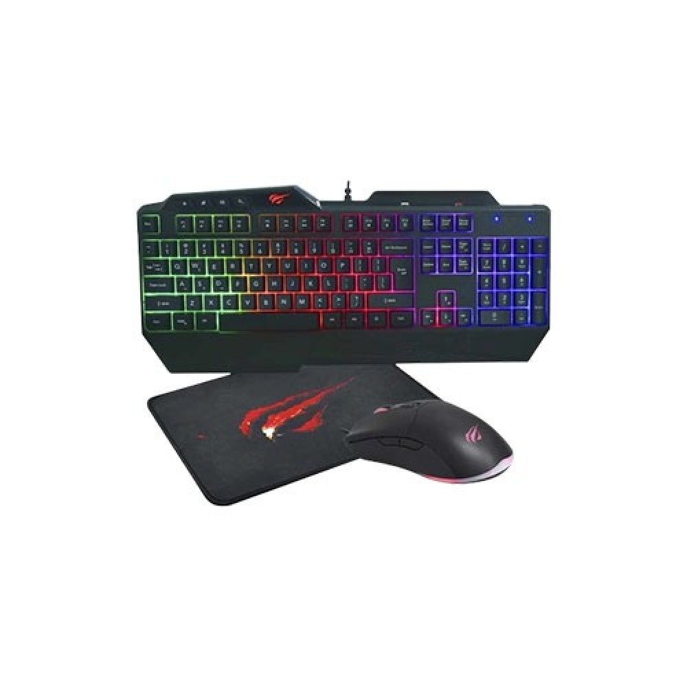 HAVIT KB889CM Rainbow Wired Gaming Keyboard, Mouse & Mouse Pad Combo