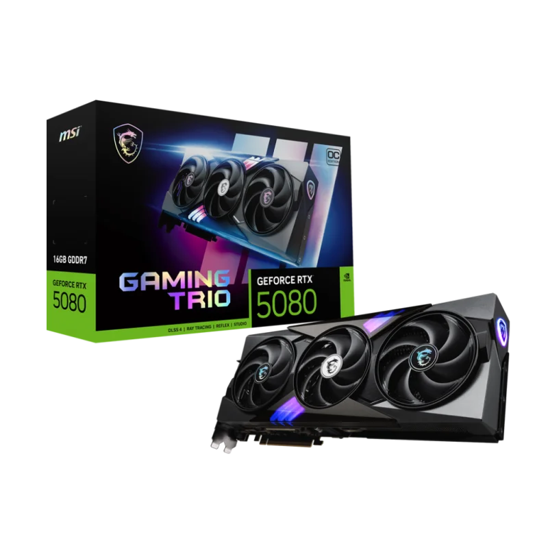 MSI GeForce RTX 5080 16G GAMING TRIO OC 16GB GDDR7 Graphics Card