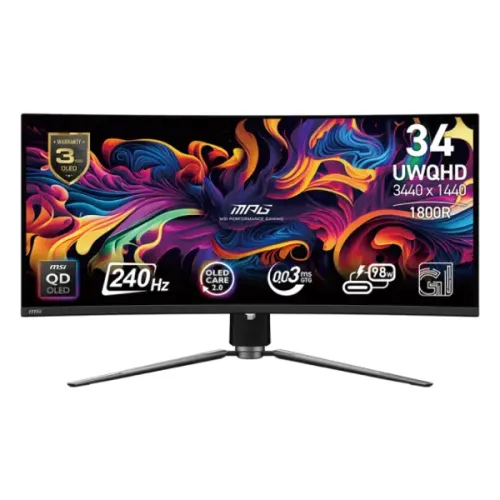 MSI MPG 341CQPX QD-OLED 34″ UWQHD 240Hz Curved Gaming Monitor