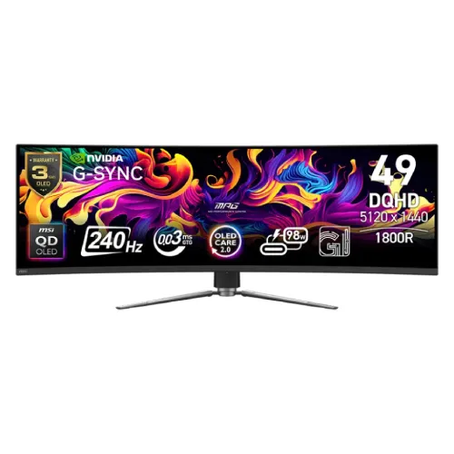 MSI MPG 491CQPX QD-OLED 49″ DQHD 240Hz Curved Gaming Monitor