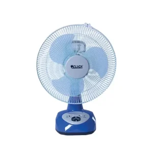 Click Rechargeable Table Fan 12" (Blue) with USB Charger