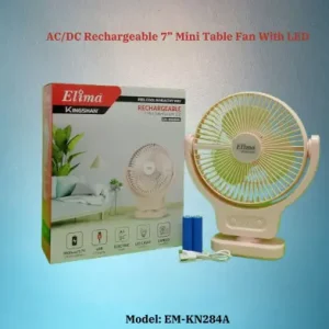 Rechargeable EM-KN284A AC/DC 7 Inch Mini Table Fan With LED