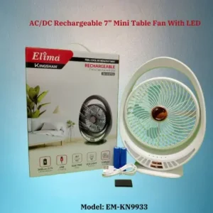 Rechargeable EM-KN9933 AC/DC 7 Inch Mini Table Fan With LED