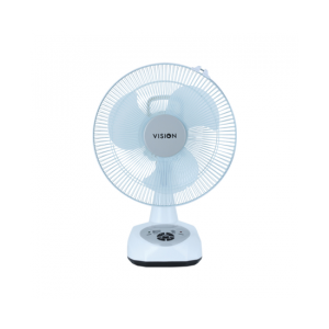 Vision Rech. Table Fan-12''(White)-USB Charger