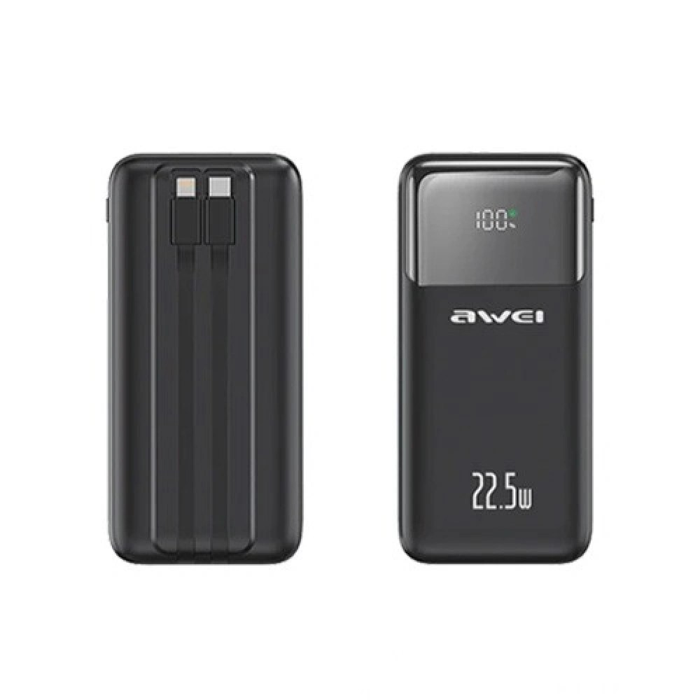 Awei P106K 10000mAh PD22.5W 5in 1 Power Bank With Cable