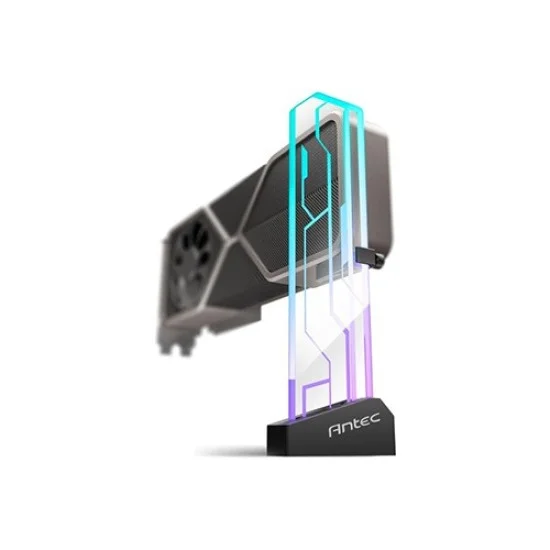 Antec AT-GPUH-ARGB-TG-BK ARGB Tempered Glass GPU Holder