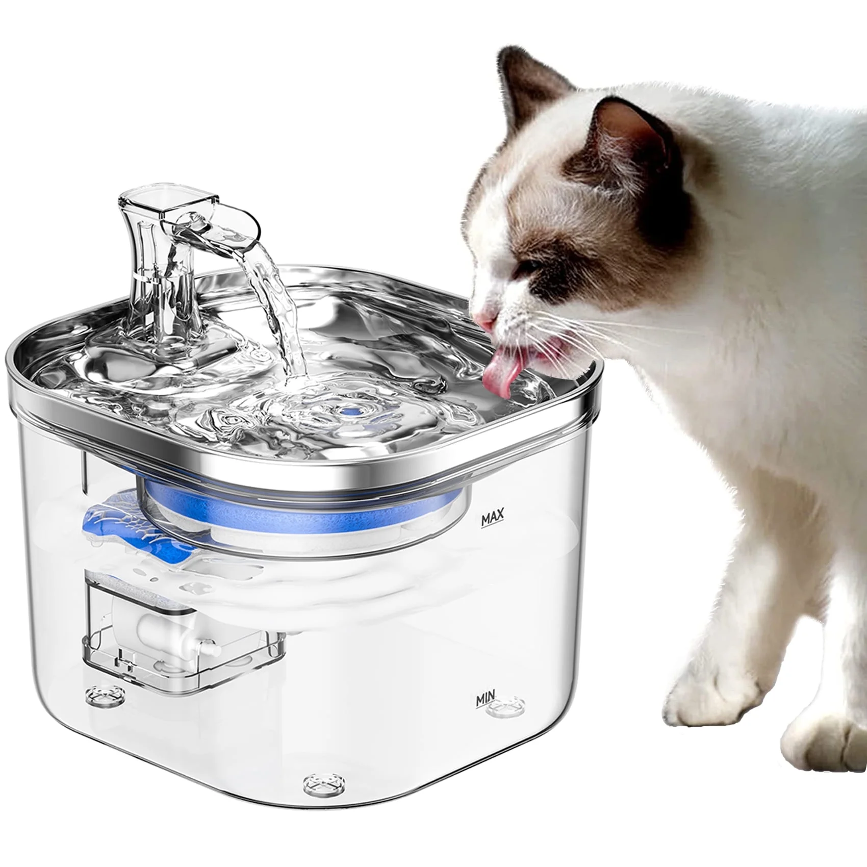 Cat Water Fountain 2L Pet Water Fountain with Stainless Steel