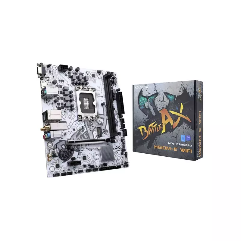 COLORFUL BATTLE-AX H610M-E WIFI V20 13TH AND 12TH GEN MOTHERBOARD